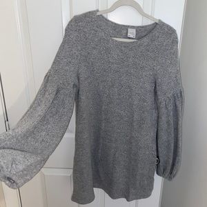 Sweater dress with balloon sleeve